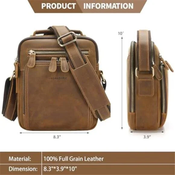 Leather Messenger Bag for Men, Man Purse Crossbody Bags for Work